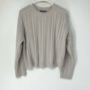 Tahari Cable Knit Sweater gray size large